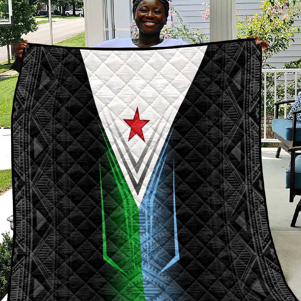 Djibouti Africa Quilt Tribal Geometry Meets National Colors and Red Star Boldness TS04