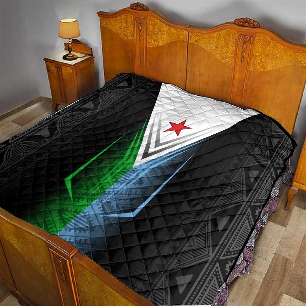 Djibouti Africa Quilt Tribal Geometry Meets National Colors and Red Star Boldness TS04