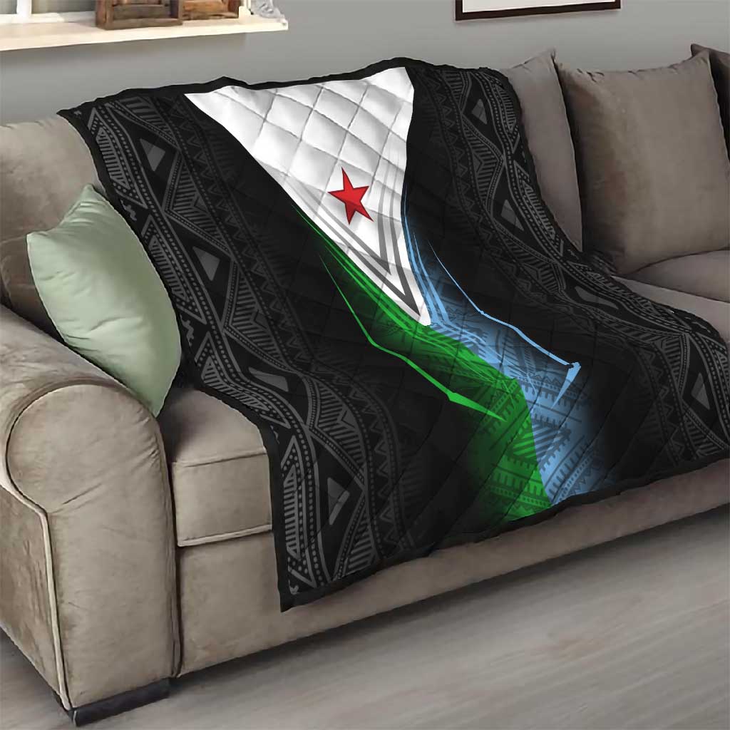 Djibouti Africa Quilt Tribal Geometry Meets National Colors and Red Star Boldness TS04