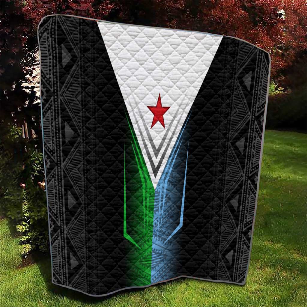 Djibouti Africa Quilt Tribal Geometry Meets National Colors and Red Star Boldness TS04