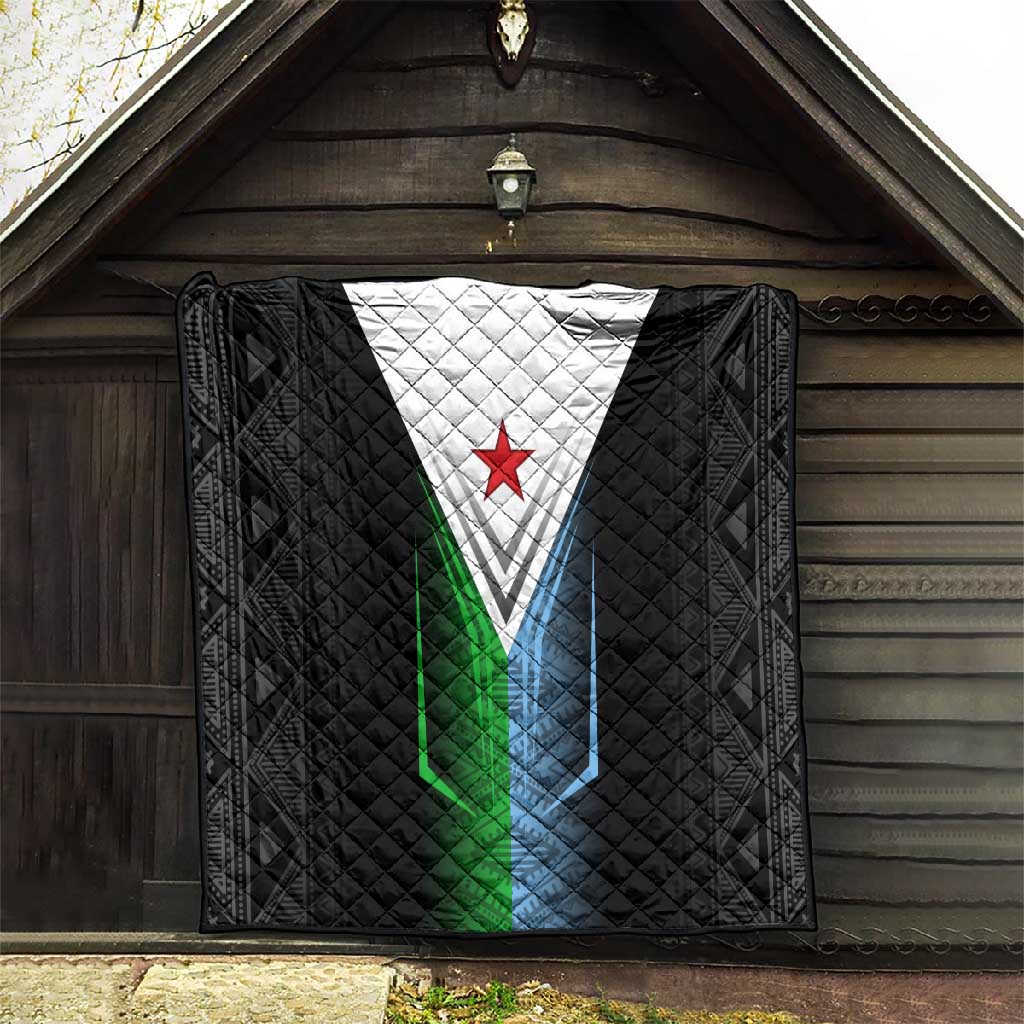 Djibouti Africa Quilt Tribal Geometry Meets National Colors and Red Star Boldness TS04