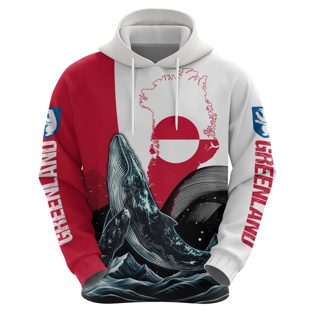 Greenland Whale Hoodie with Arctic Waves and Where the Ice Meets the Sky Text Design TS04
