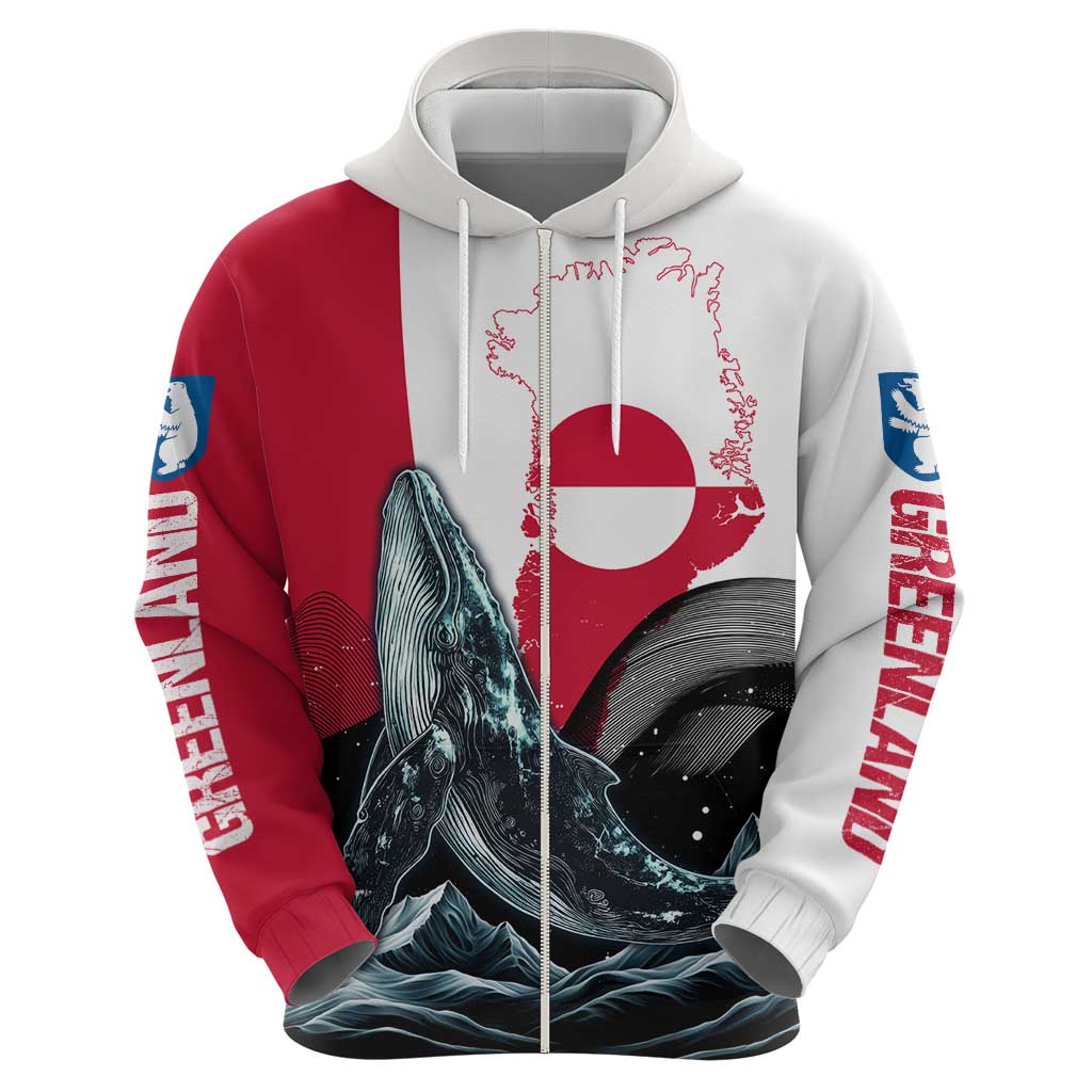 Greenland Whale Hoodie with Arctic Waves and Where the Ice Meets the Sky Text Design TS04