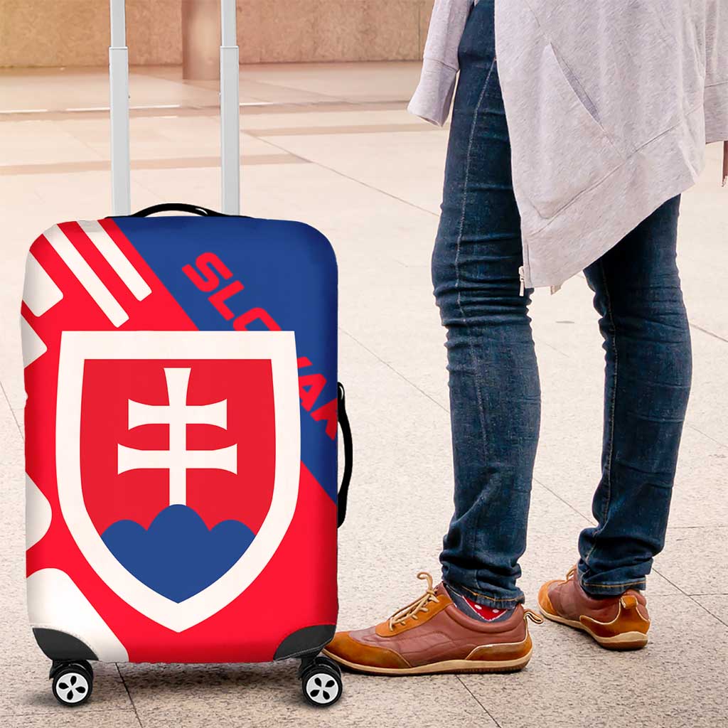 Slovakia  Red Blue White Geometric Flag Design Luggage Cover with National Crest TS04