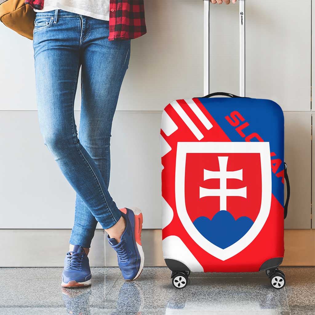 Slovakia  Red Blue White Geometric Flag Design Luggage Cover with National Crest TS04