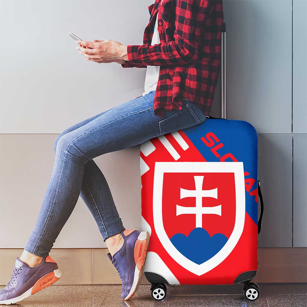 Slovakia  Red Blue White Geometric Flag Design Luggage Cover with National Crest TS04