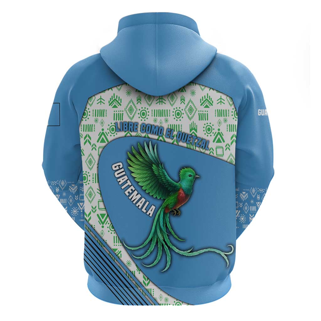 Guatemala Quetzal Bird Hoodie with Tribal Motif and Libre Como El Quetzal Design TS04
