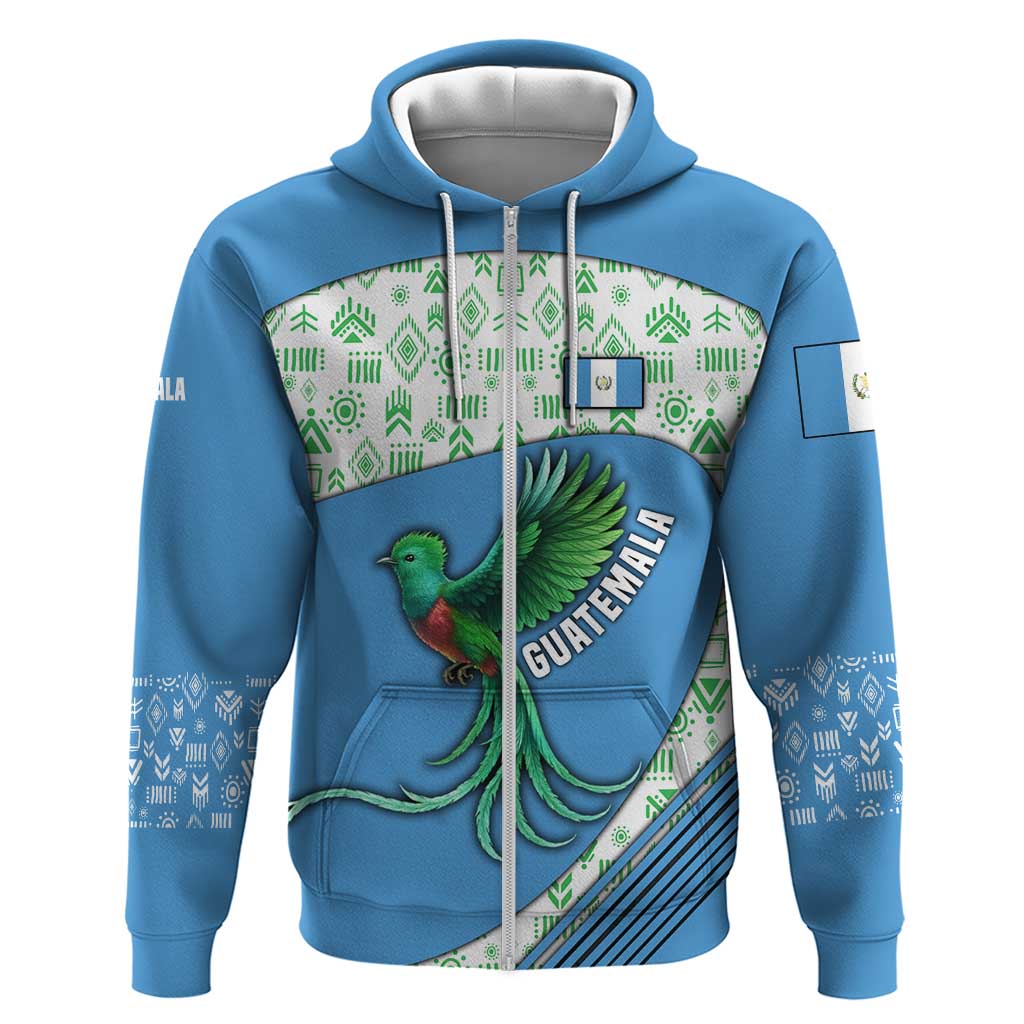 Guatemala Quetzal Bird Hoodie with Tribal Motif and Libre Como El Quetzal Design TS04
