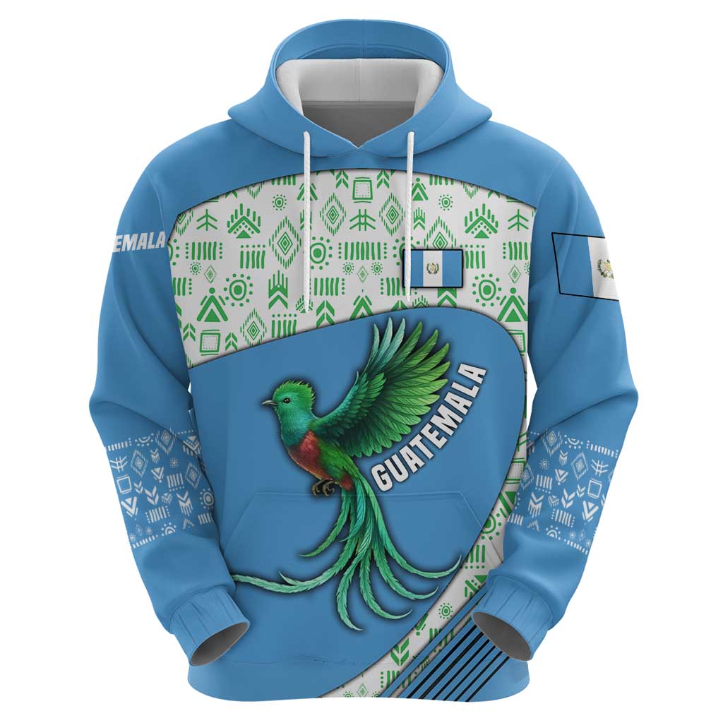 Guatemala Quetzal Bird Hoodie with Tribal Motif and Libre Como El Quetzal Design TS04