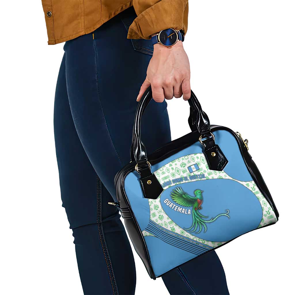 Guatemala Quetzal Bird Shoulder Handbag with Tribal Motif and Libre Como El Quetzal Design TS04