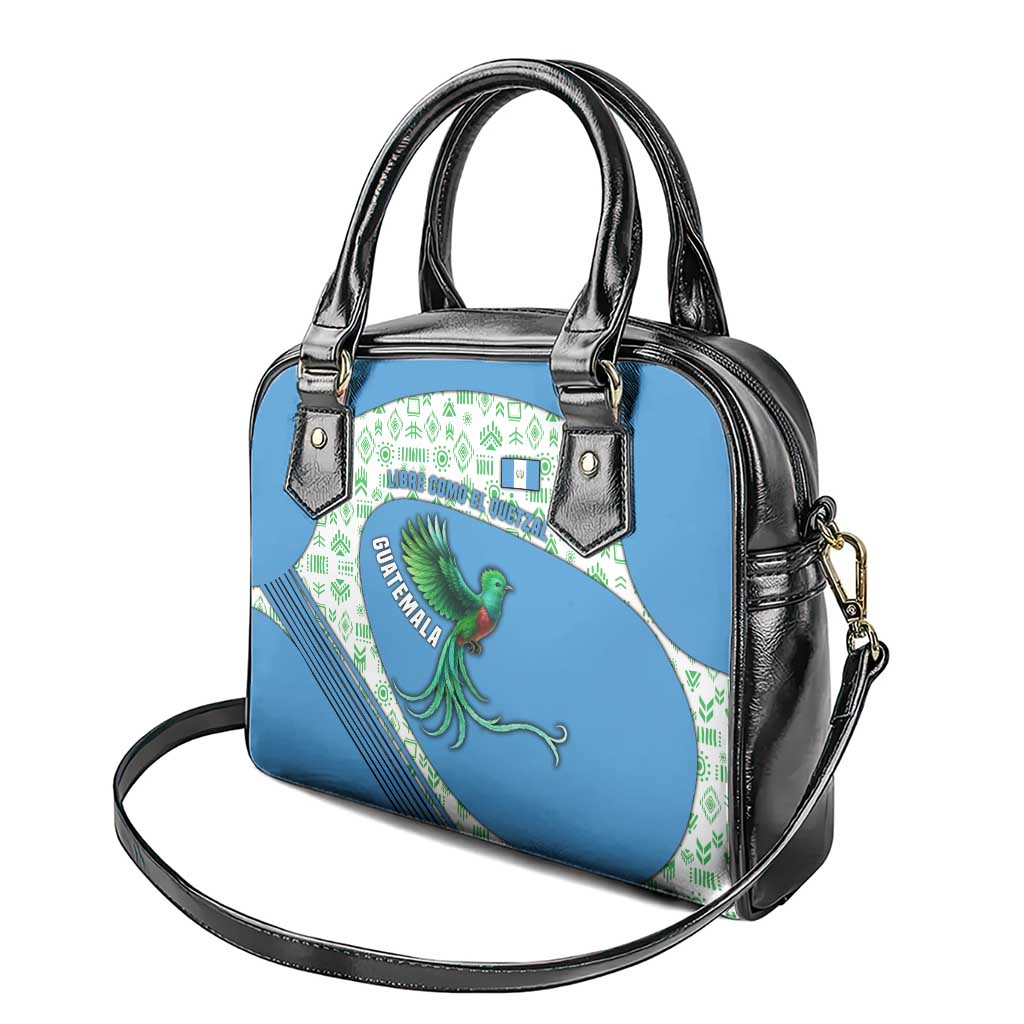 Guatemala Quetzal Bird Shoulder Handbag with Tribal Motif and Libre Como El Quetzal Design TS04