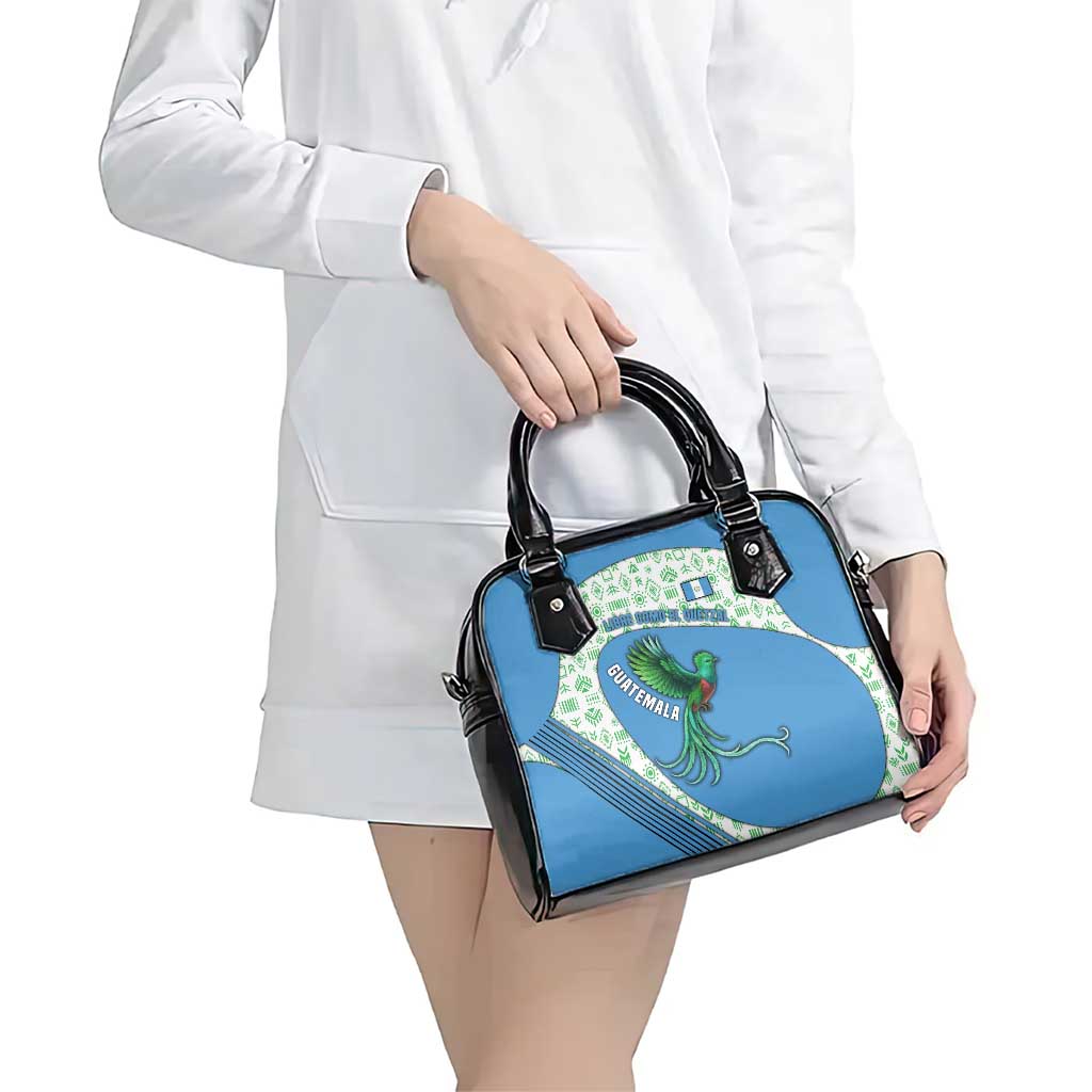 Guatemala Quetzal Bird Shoulder Handbag with Tribal Motif and Libre Como El Quetzal Design TS04