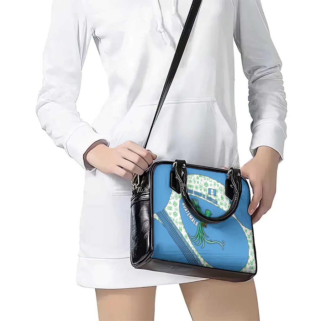 Guatemala Quetzal Bird Shoulder Handbag with Tribal Motif and Libre Como El Quetzal Design TS04