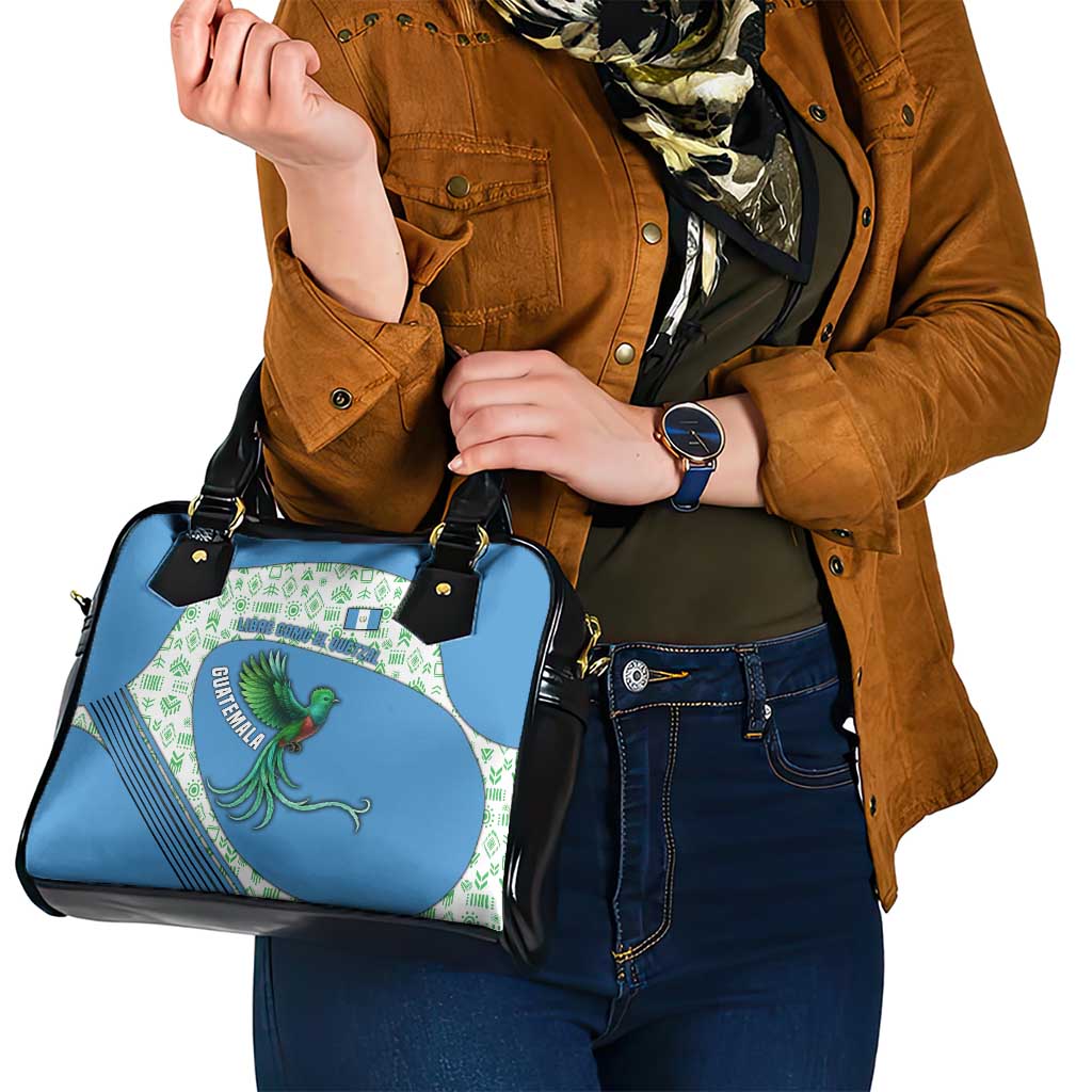 Guatemala Quetzal Bird Shoulder Handbag with Tribal Motif and Libre Como El Quetzal Design TS04