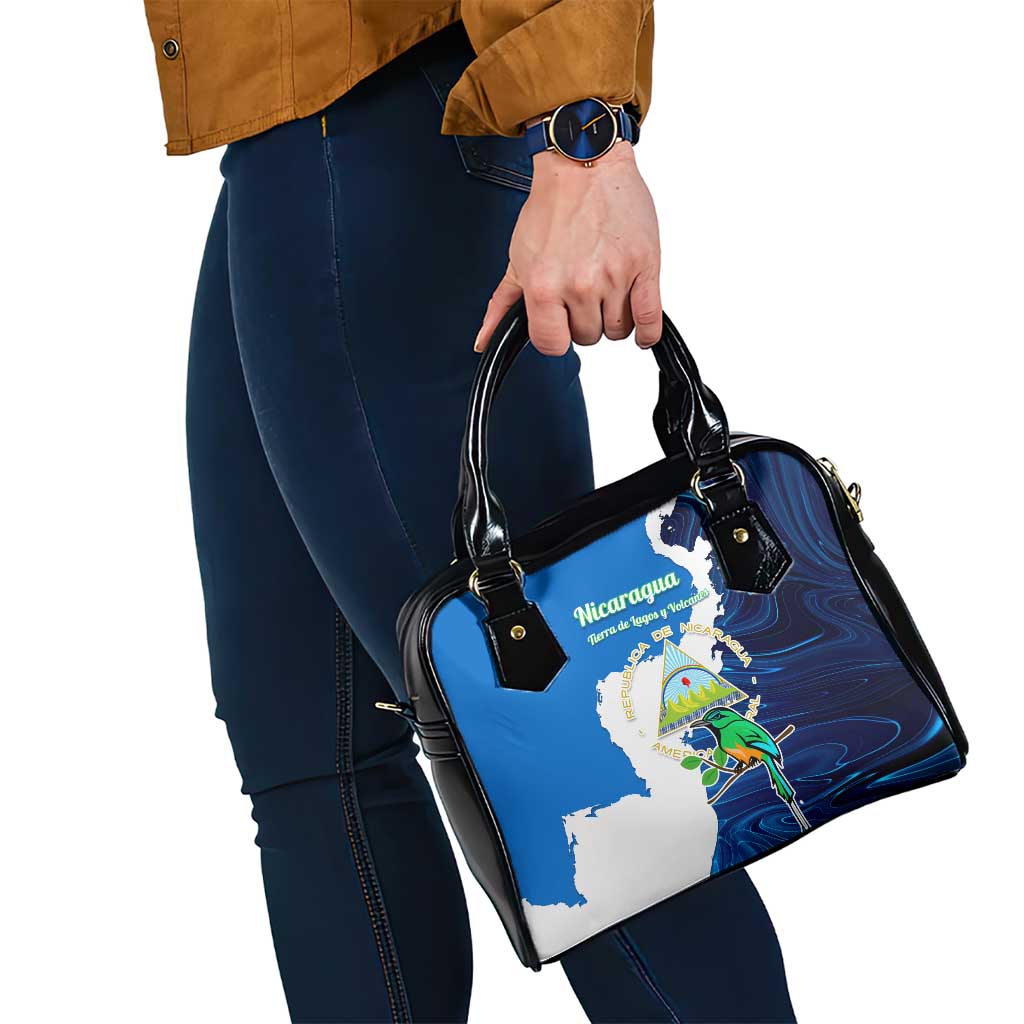 Nicaragua Guardabarranco Bird Shoulder Handbag with Volcano Map and National Emblem Design TS04