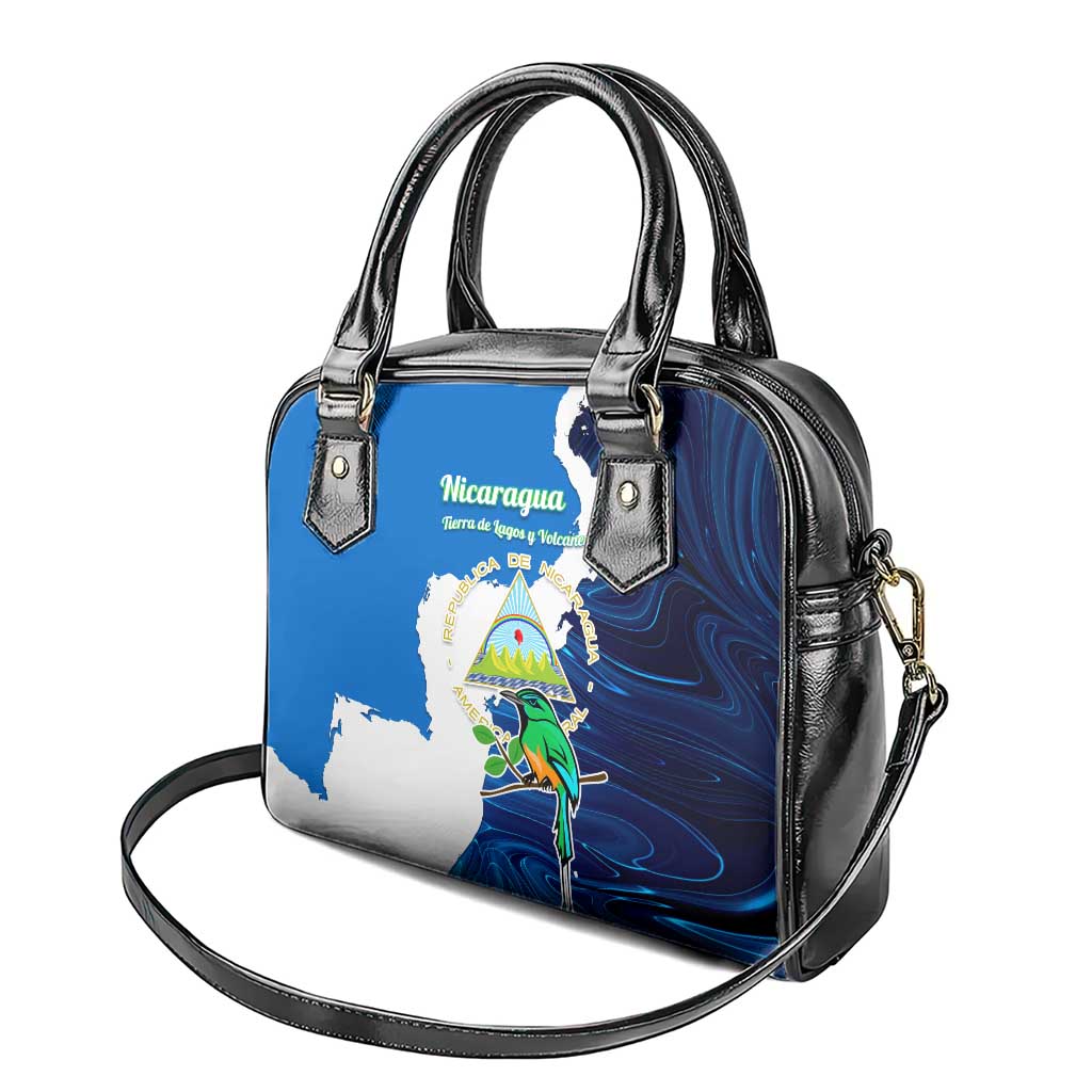 Nicaragua Guardabarranco Bird Shoulder Handbag with Volcano Map and National Emblem Design TS04