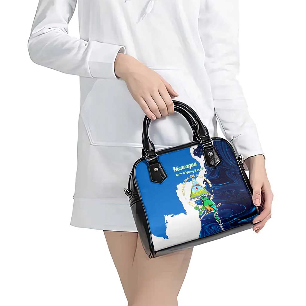 Nicaragua Guardabarranco Bird Shoulder Handbag with Volcano Map and National Emblem Design TS04