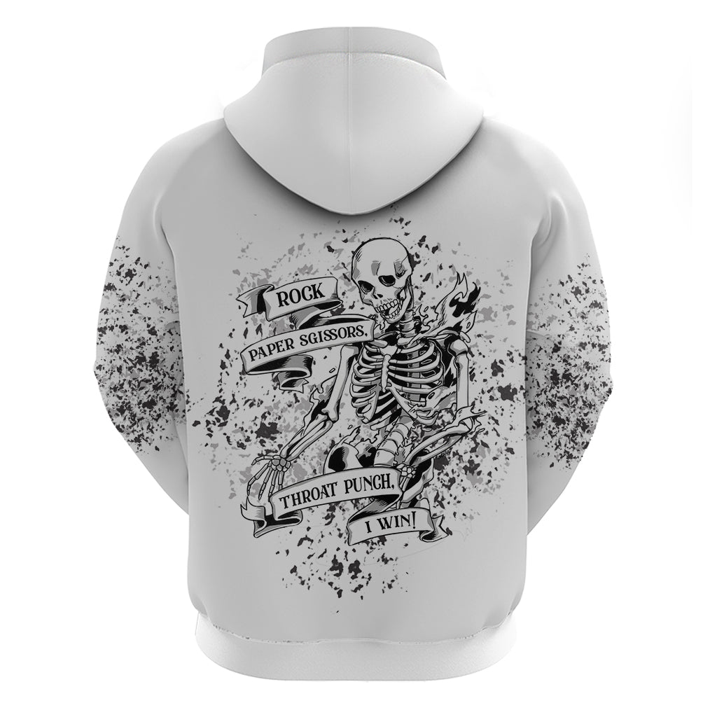 Rock Paper, Sgissors Throat Pungh I Win Hoodie TS04