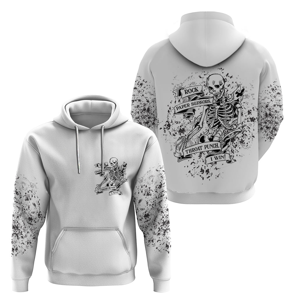 Rock Paper, Sgissors Throat Pungh I Win Hoodie TS04