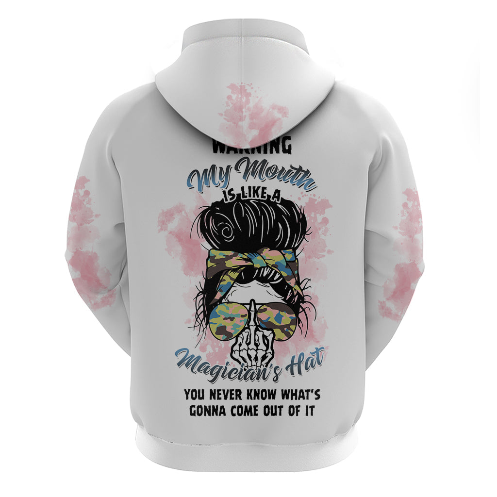 Warning My Mouth Messy Bun Hoodie TS04