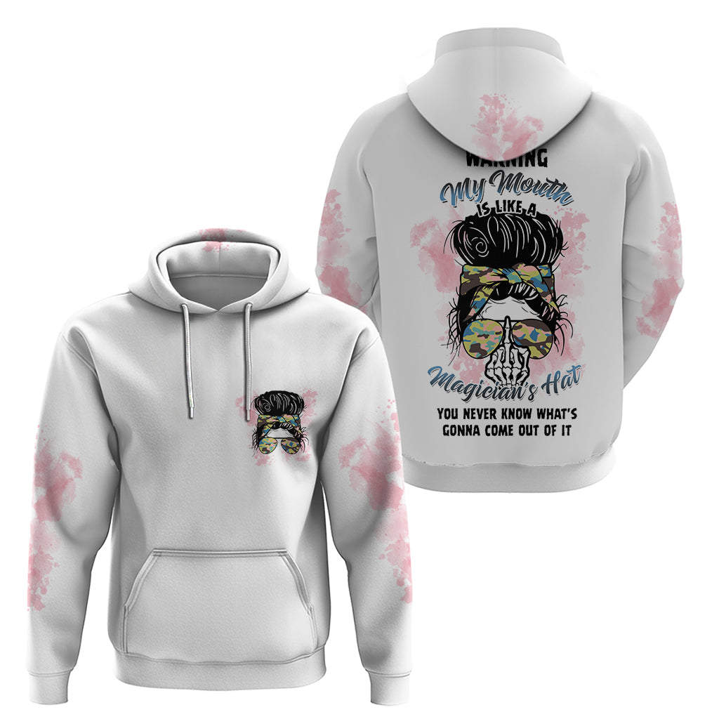 Warning My Mouth Messy Bun Hoodie TS04