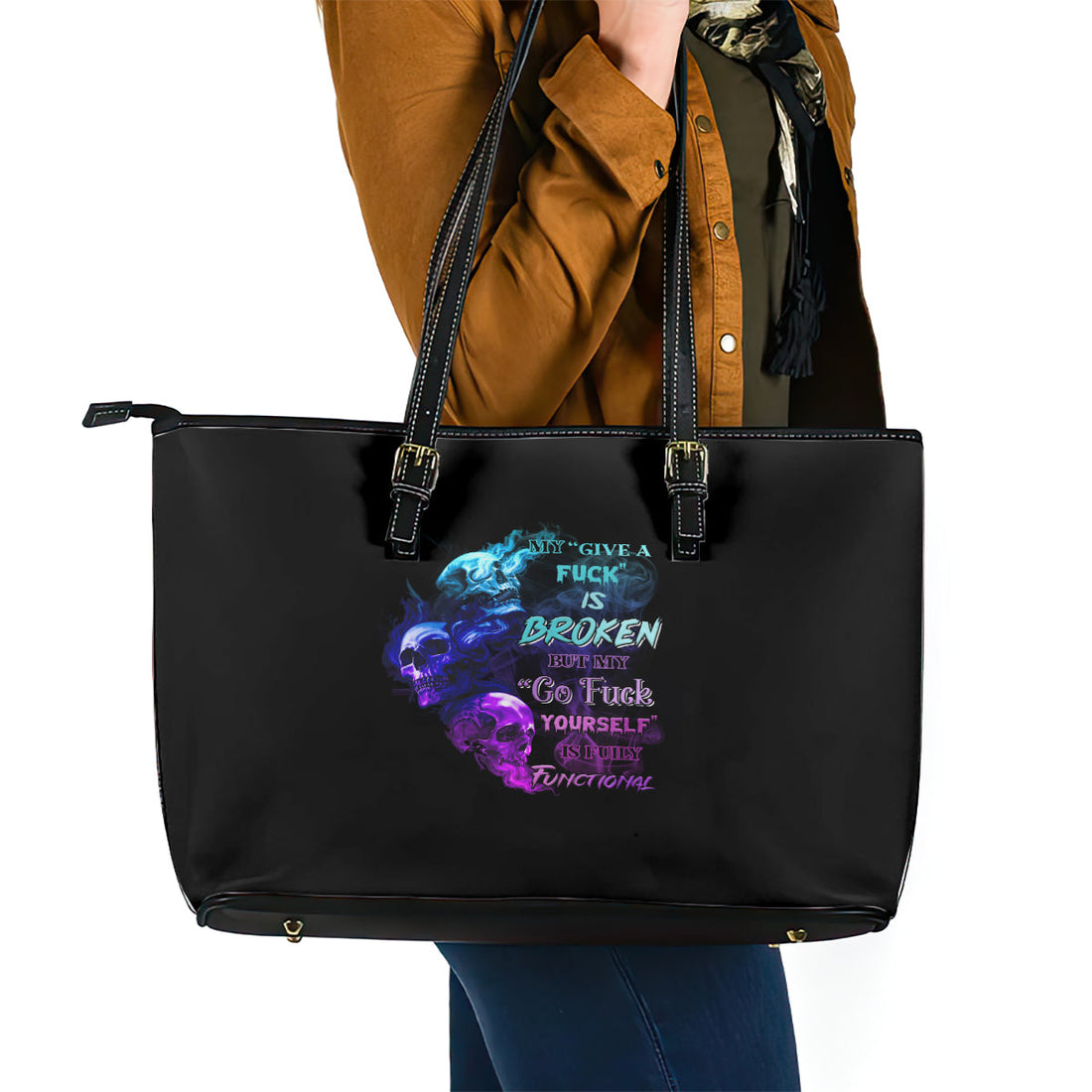 My Give A F Is Broken All Leather Tote Bag TS04