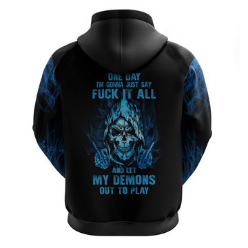My Demons Out To Play Skull Hoodie TS04