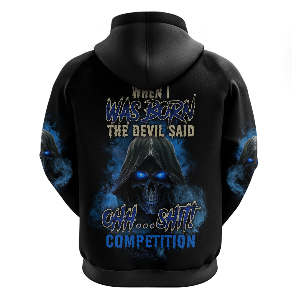 When I Was Born Reaper Fire Blue Hoodie TS04