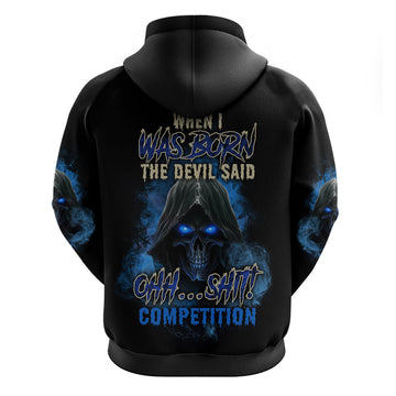 When I Was Born Reaper Fire Blue Hoodie TS04