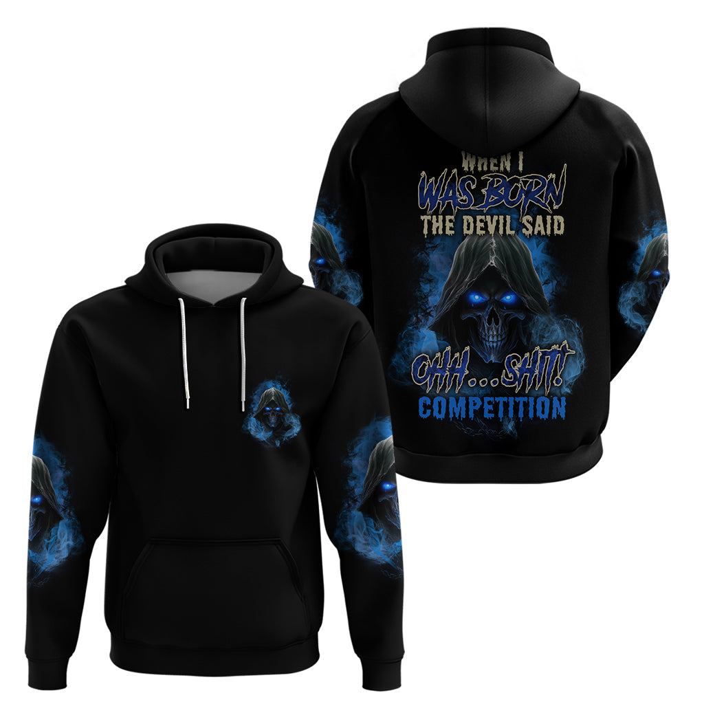 When I Was Born Reaper Fire Blue Hoodie TS04