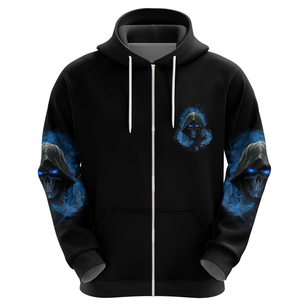 When I Was Born Reaper Fire Blue Hoodie TS04