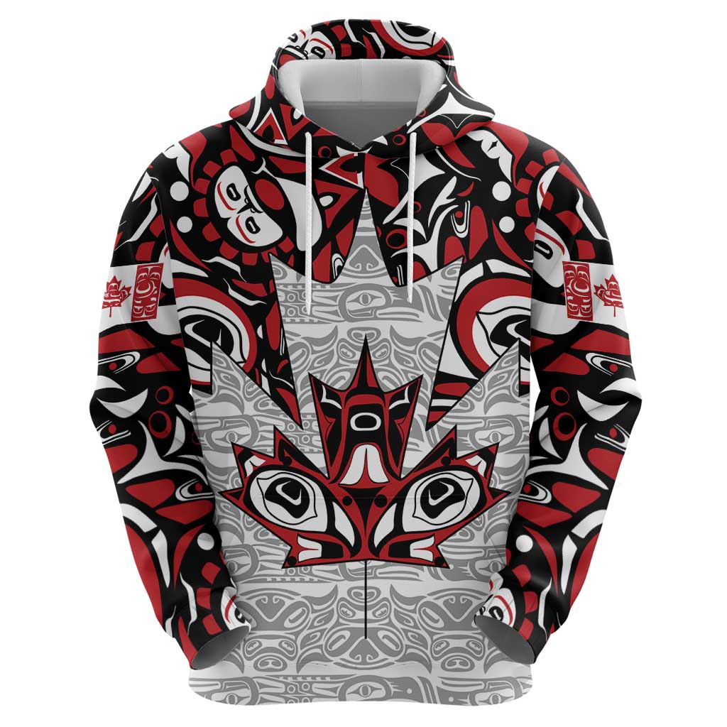 Canada Hoodie Haida Art-Inspired Pattern Design TS04