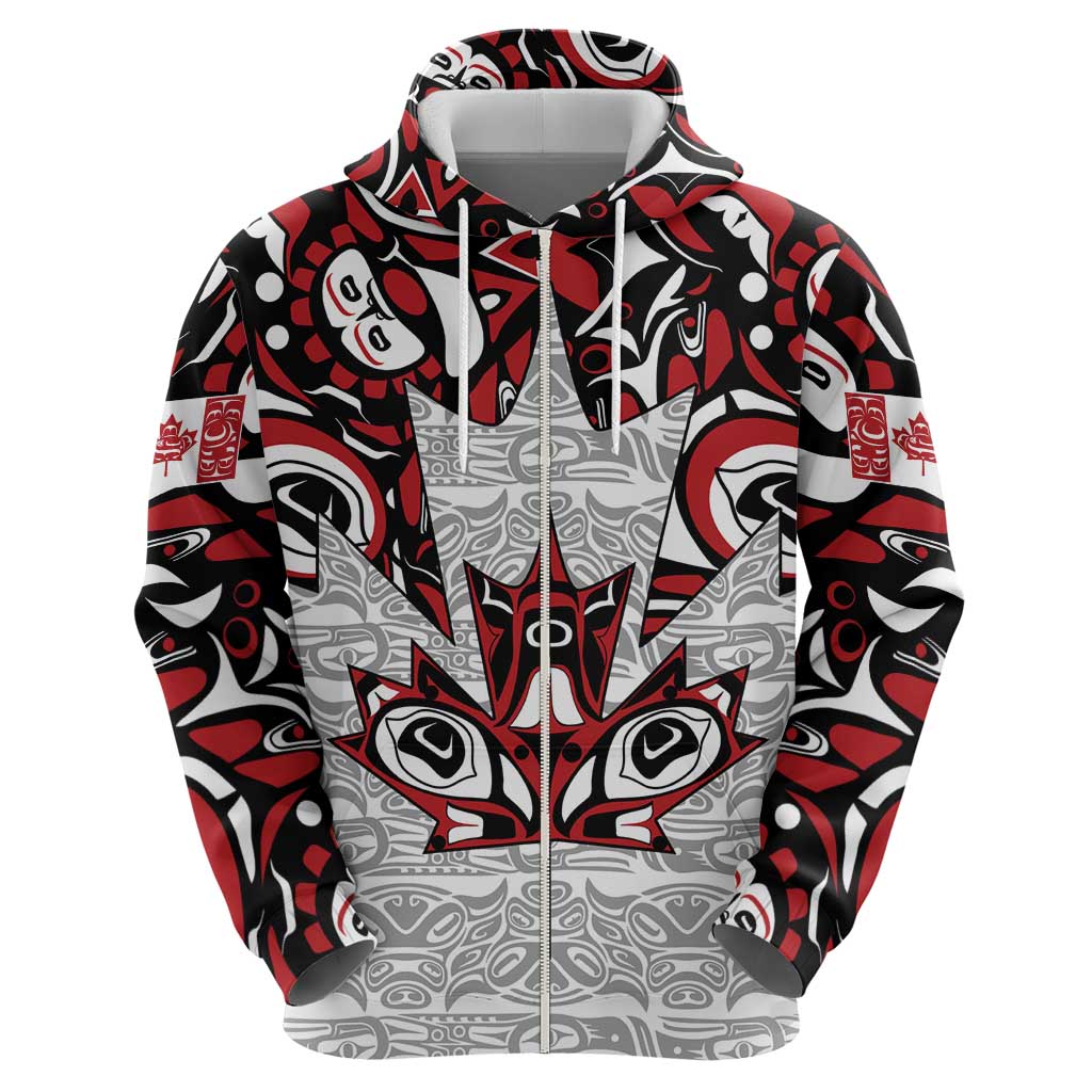 Canada Hoodie Haida Art-Inspired Pattern Design TS04