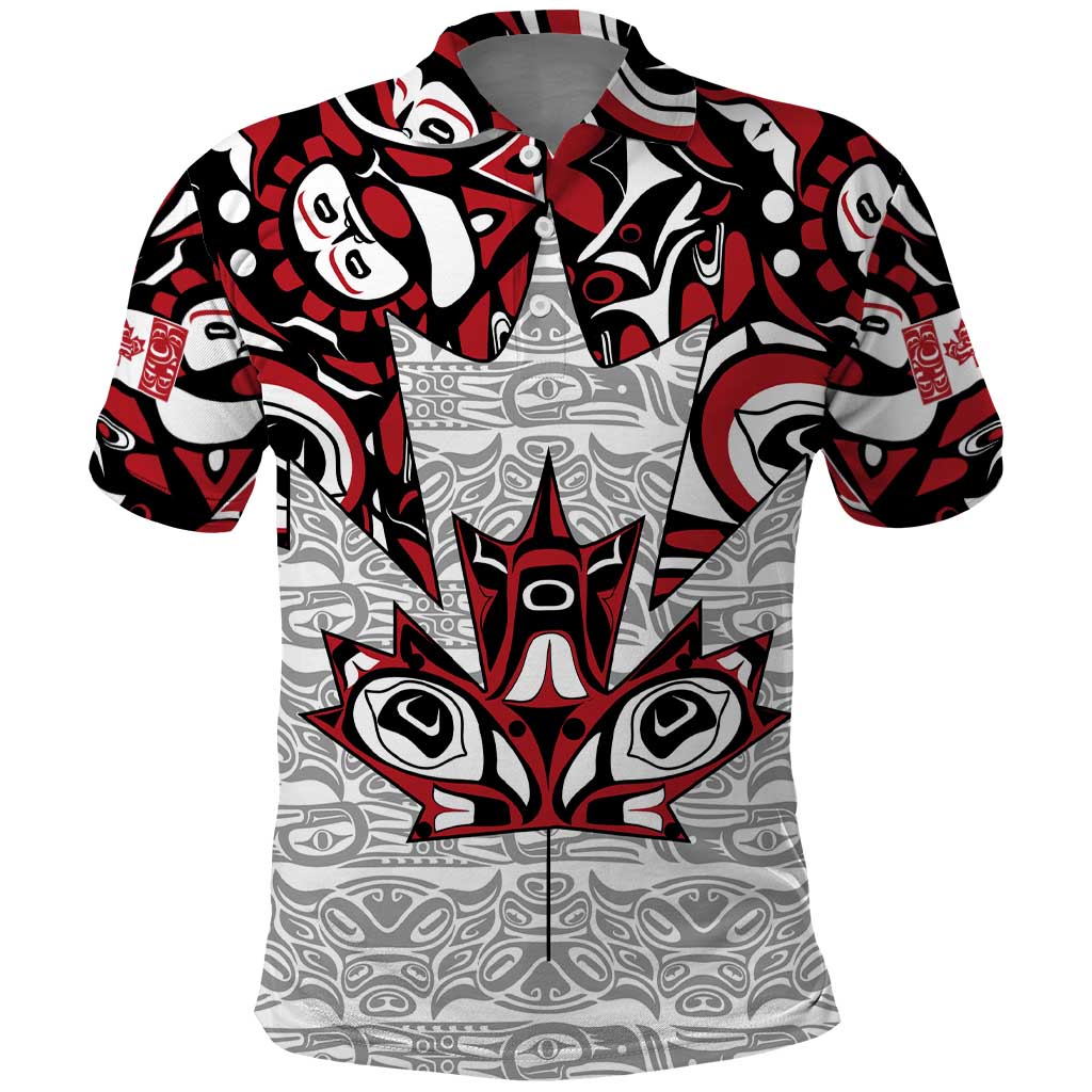 Canada Polo Shirt Haida Art-Inspired Pattern Design TS04