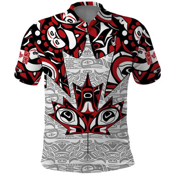 Canada Polo Shirt Haida Art-Inspired Pattern Design TS04