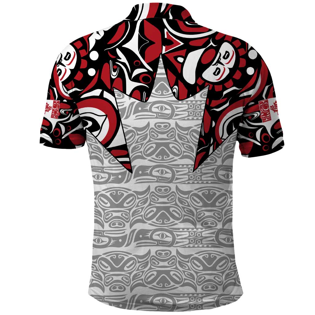 Canada Polo Shirt Haida Art-Inspired Pattern Design TS04