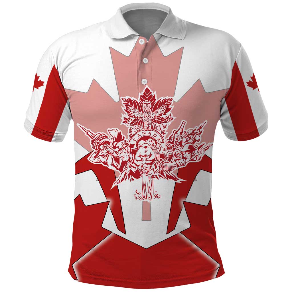 Canada Flag Polo Shirt National Map & Symbolic Design TS04