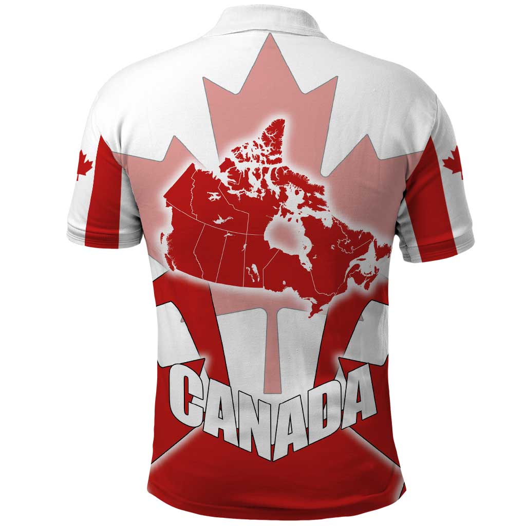 Canada Flag Polo Shirt National Map & Symbolic Design TS04