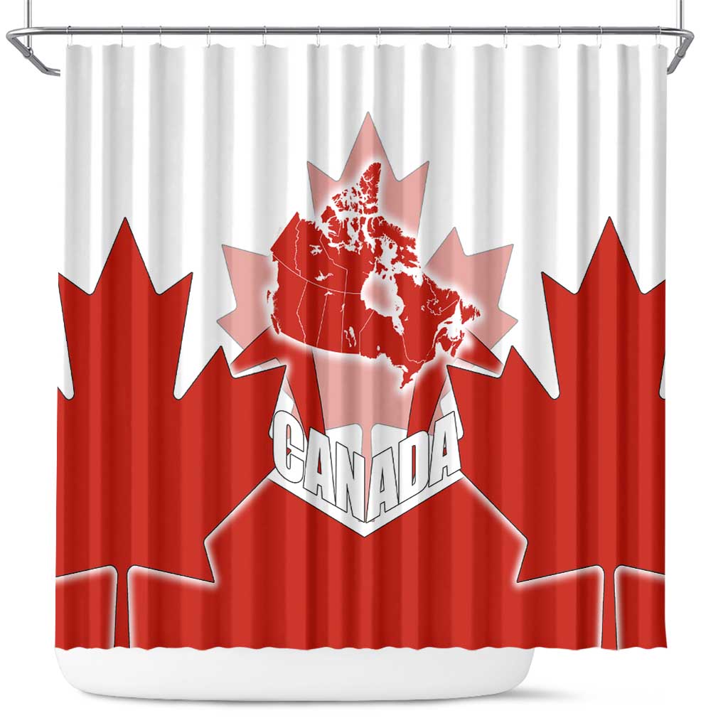 Canada Flag Shower Curtain National Map & Symbolic Design TS04