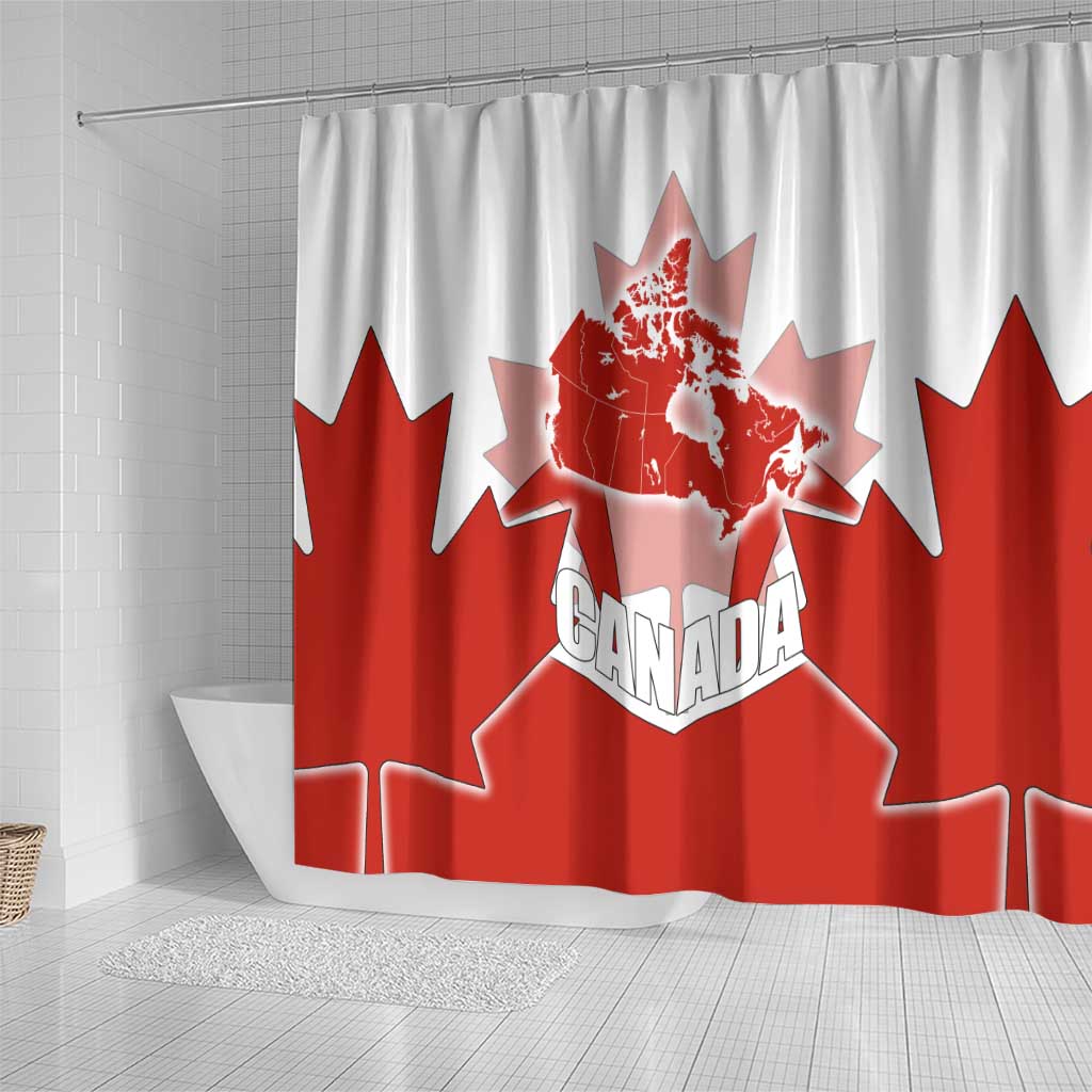 Canada Flag Shower Curtain National Map & Symbolic Design TS04