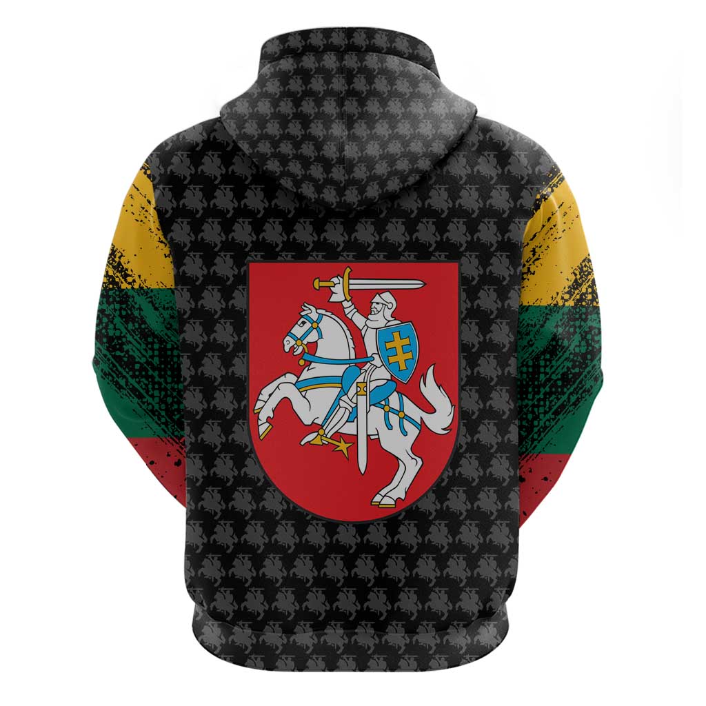 Lithuania Map Combined with National Coat of Arms Hoodie Patriotic Design TS04