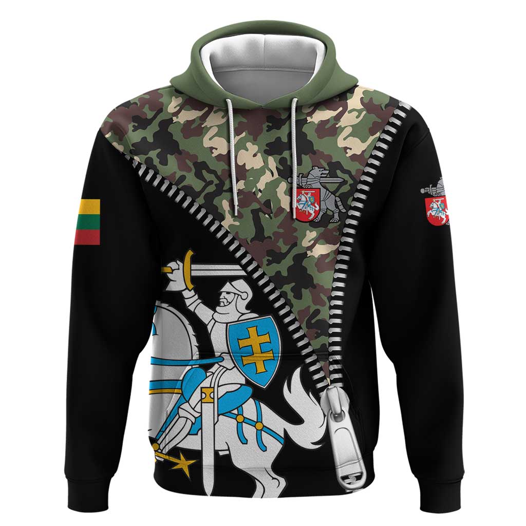 Lithuania's National Emblem Hoodie with Military Motifs - Army-Inspired Design TS04