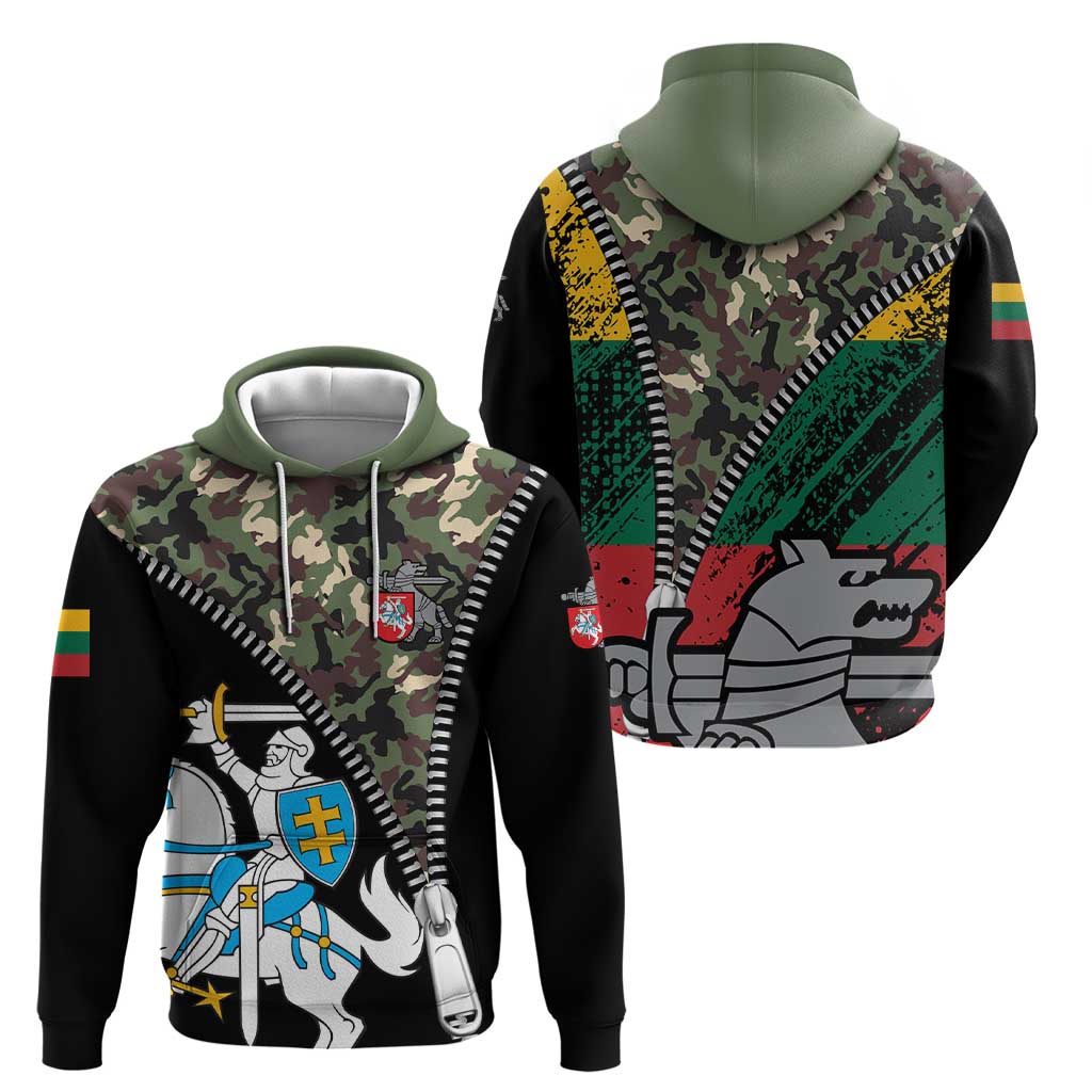 Lithuania's National Emblem Hoodie with Military Motifs - Army-Inspired Design TS04
