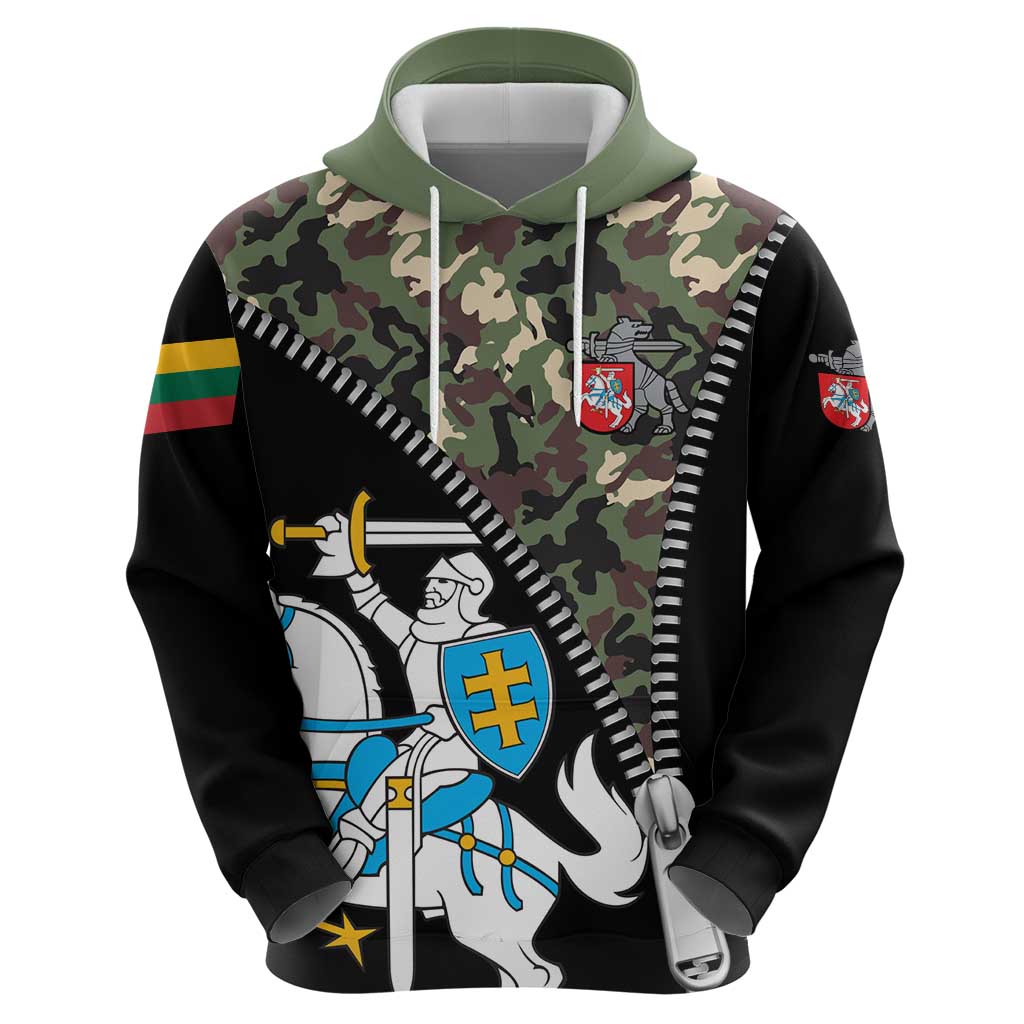 Lithuania's National Emblem Hoodie with Military Motifs - Army-Inspired Design TS04