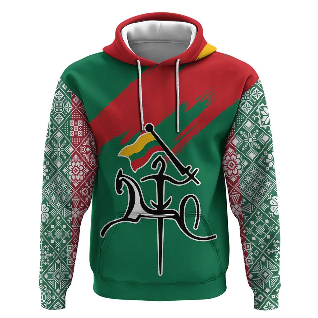 Lithuania Emblem Hoodie National Symbol with Traditional Patterns TS04