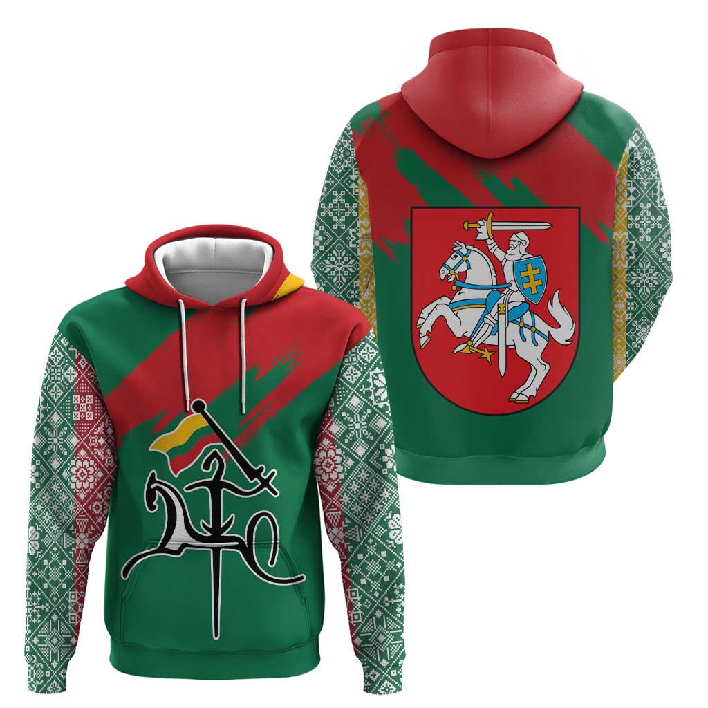 Lithuania Emblem Hoodie National Symbol with Traditional Patterns TS04