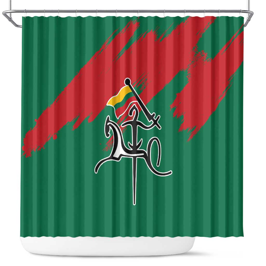 Lithuania Emblem Shower Curtain National Symbol with Traditional Patterns TS04