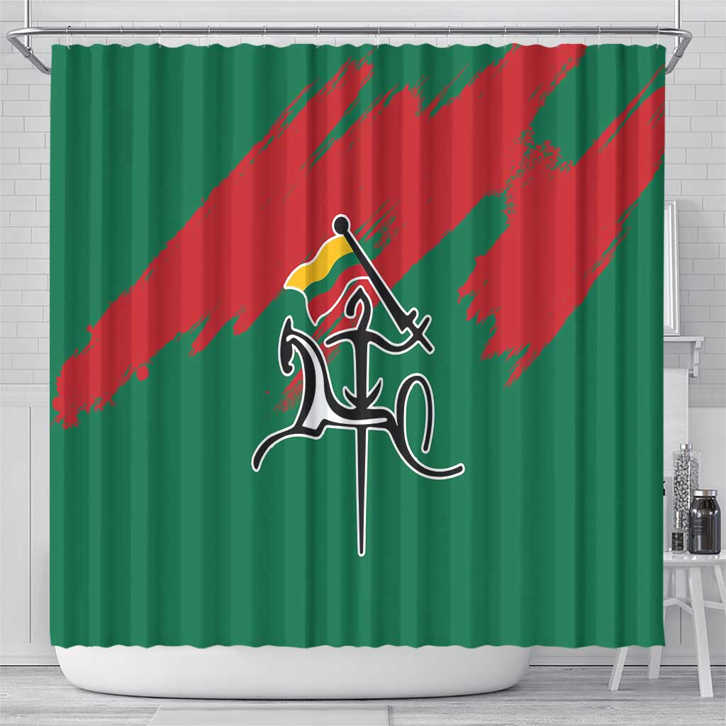 Lithuania Emblem Shower Curtain National Symbol with Traditional Patterns TS04