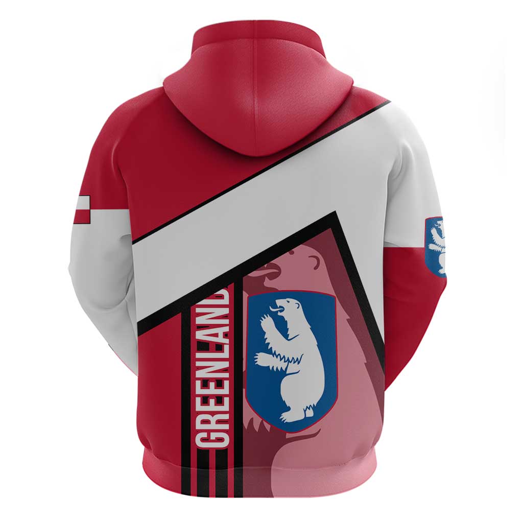 Greenland Hoodie with Polar Bear Emblem and Land of Ice Heart of Fire Text Design TS04