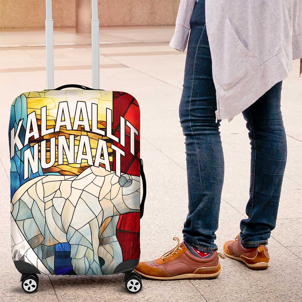 Kalaallit Nunaat Pride Luggage Cover Polar Bear Spirit in Stained Glass Style TS04